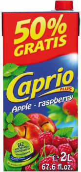CAPRIO PLUS 2 l Fruchtsaft Apfel-Himmbeere in Tetra Pack
