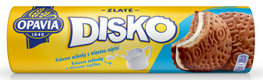 Opavia Zlaté Disko kakaové sušenky mléčná náplň 169g Kakao mit Milchcremfüllung