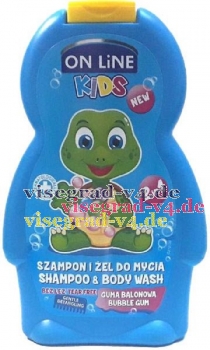 Online 2in1 Kids Shampoo und Body Wash mit Kaugummi 250 ml